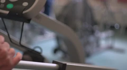 Middle aged work out over the shoulder Stock Footage 10716873