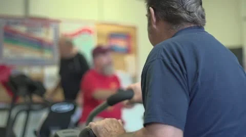 Middle aged work out room Stock Footage 10716829
