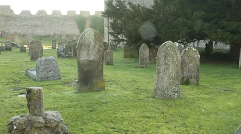 Middle Ages medieval graveyard Video stock 33445950