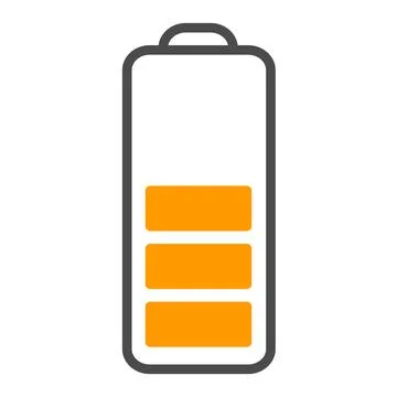 Middle battery vector editable stroke icon. Pixel perfect Illustrazione stock