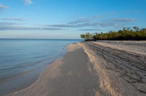Middle Cape Sable beach and Gulf of Mexico in Everglades National Park, Florida. Stock Photos