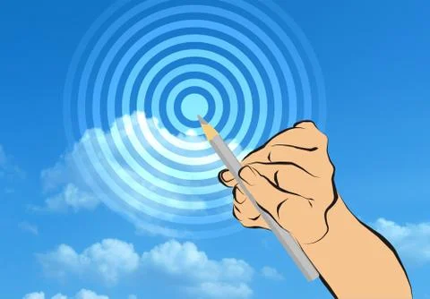 The middle of the circle in the sky Stock Illustration