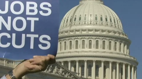 Middle class protest at Congress Stock Footage 8808124
