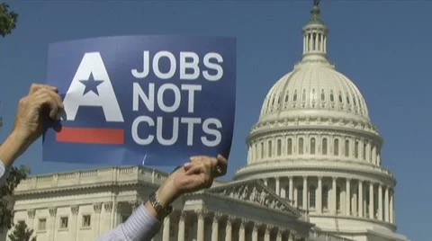 Middle class protest at Congress Stock Footage