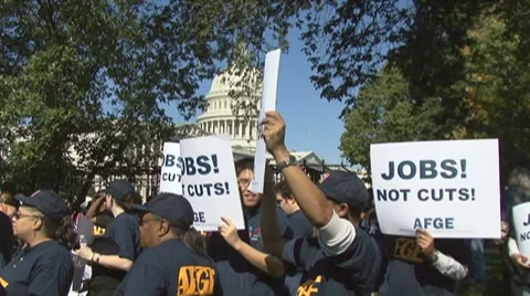 Middle class protest at Congress Stock Footage 8814236