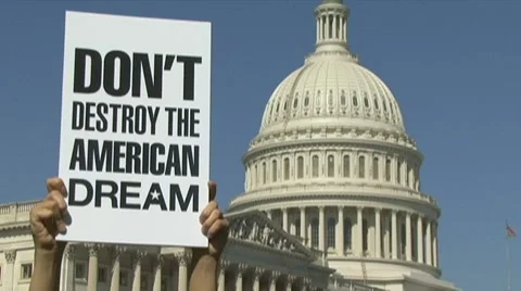 Middle class protest at Congress Stock Footage 8815936