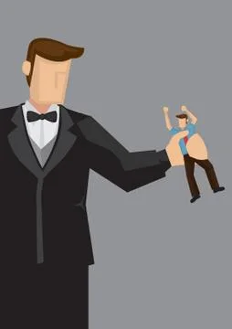 Middle Class Squeeze Cartoon Vector Illustration Stock Illustration