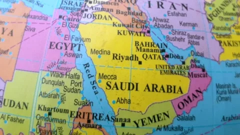 Middle East and world map Stock Footage 313421690