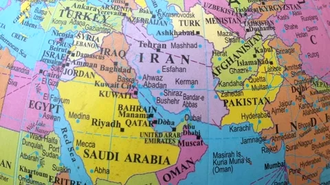 Middle East and world map Stock Footage 313421718