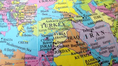 Middle East and world map Stock Footage 313421774