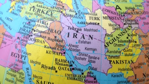 Middle East and world map Stock Footage 313421781