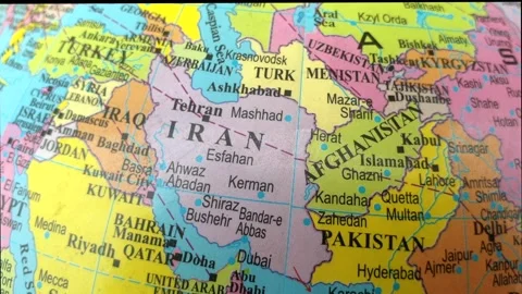 Middle East and world map Stock Footage 313421783