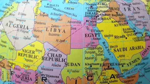 Middle East and world map Stock Footage 313422138