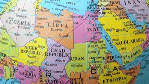 Middle East and world map Stock Footage 313422341