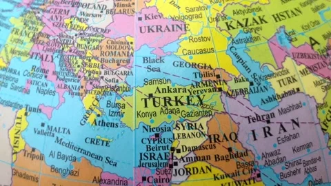 Middle East and world map Stock Footage 313422505