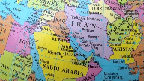 Middle East and world map Stock Footage 313422533