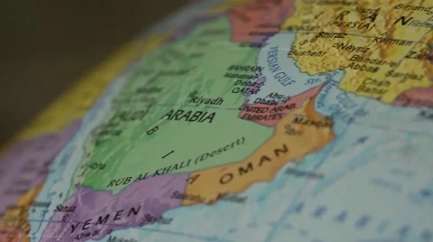 Middle East to India - Globe Map Element for Documentary, News and Travel Video stock 49001882
