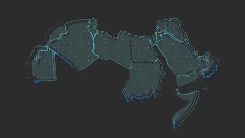 Middle east map Stock Footage 169456043