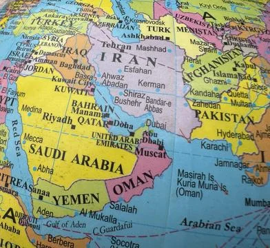 Middle East map Stock Photos