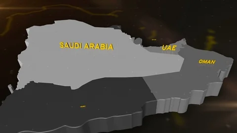 Middle East Regional Map animation, It can be used for documentaries, Video stock 118569589