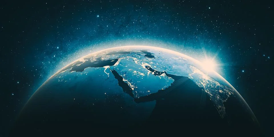 Middle East from space. Elements of this image furnished by NASA イラスト素材