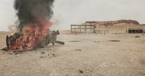 Middle east war scene Stock Footage