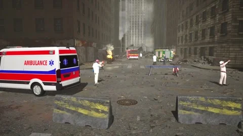 Middle East War Zone Aftermath with Military Response Stock Footage 333262017