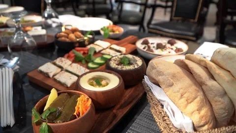 Middle Eastern Appetizer Platter Stock Footage 318303323