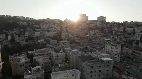 Middle Eastern City Drone Shot of Homes Stock Footage 307122610