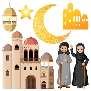 Middle Eastern Cultural Elements Illustration Stock Illustration