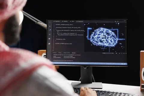 Middle Eastern Cybersecurity Professional Stock Photos
