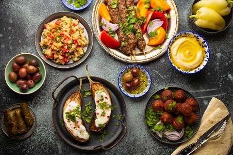 Middle eastern dinner table Stock-Fotos