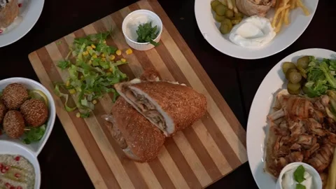 Middle Eastern Dish Platter Stock Footage 319949753