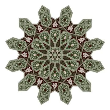 Middle eastern floral pattern motif Stock Illustration