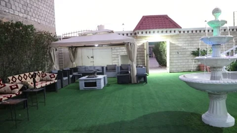 Middle Eastern garden setup Stock Footage 228812242