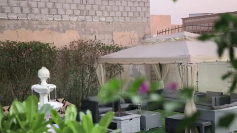 Middle Eastern garden setup Stock Footage 228812266