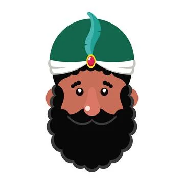 Middle Eastern king head. Vector Stock Illustration