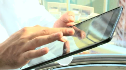 Middle Eastern male business elevator tablet technology stocks shares trading Stock Footage 44833690