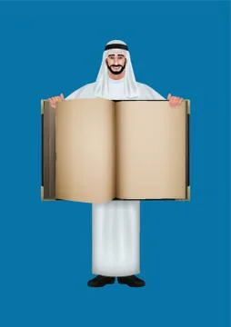 Middle Eastern Man With A Blank Book Stock-Illustration