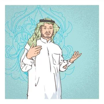 Middle Eastern Man Illustrazione stock