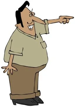 Middle eastern man pointing Illustrazione stock