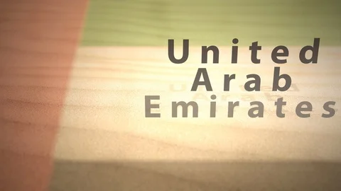 Middle Eastern Motion Graphics Country Name in Sand Series - United Arab Emirate Stock Footage 92785843
