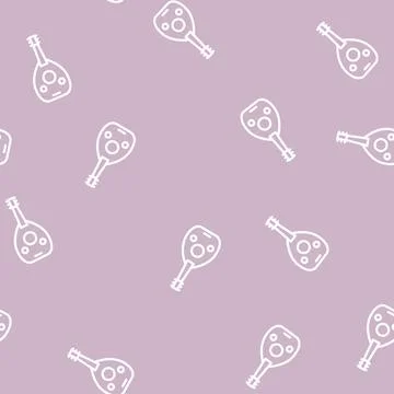 Middle eastern music line vector seamless pattern Stock Illustration