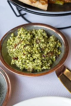 Middle eastern or arabic dishes and assorted meze Stock Photos
