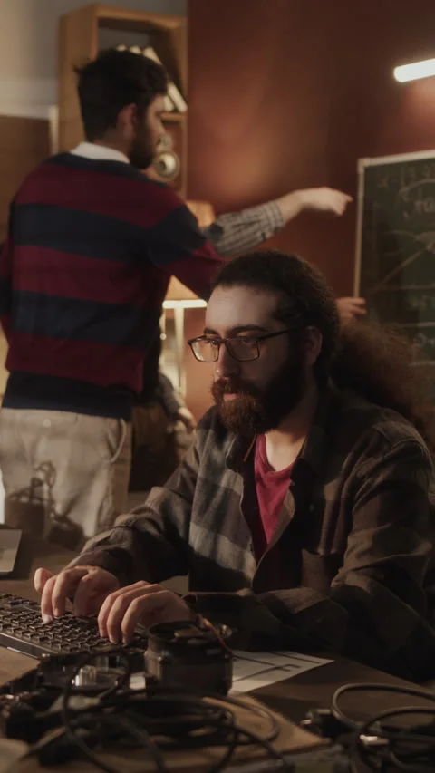 Middle Eastern Programmer Typing on Computer Keyboard Stock Footage 263296862