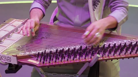Middle Eastern Qanun Player, Arabic Music Instrument Stock Footage 304731513