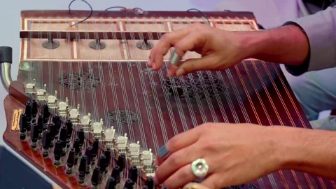 Middle Eastern Qanun Player, Arabic Music Instrument Stock Footage 304737767