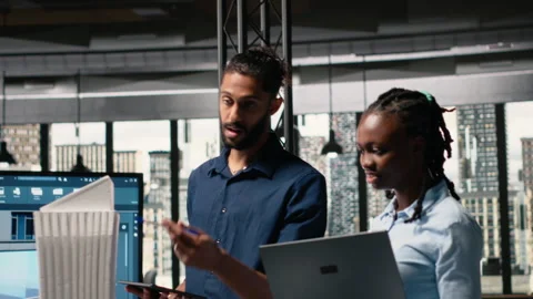 Middle eastern real estate developer presenting idea of residential layout Stock Footage 316646593