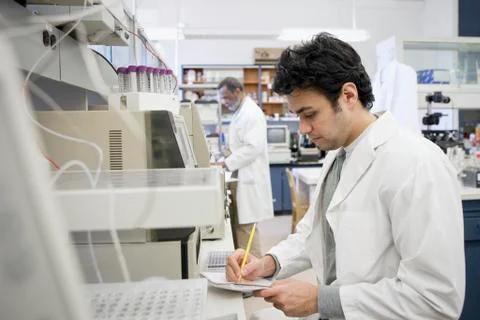 Middle Eastern scientist working in laboratory 스톡 사진