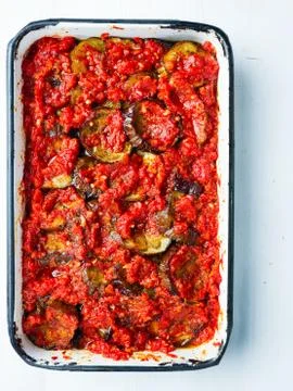 Middle eastern stewed eggplant Stock Photos